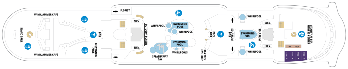 Royal Caribbean International, Adventure of the seas, Deck 11.png